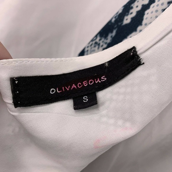 Olivacious Blue Snakeskin V Back Dress Small - Picture 3 of 4